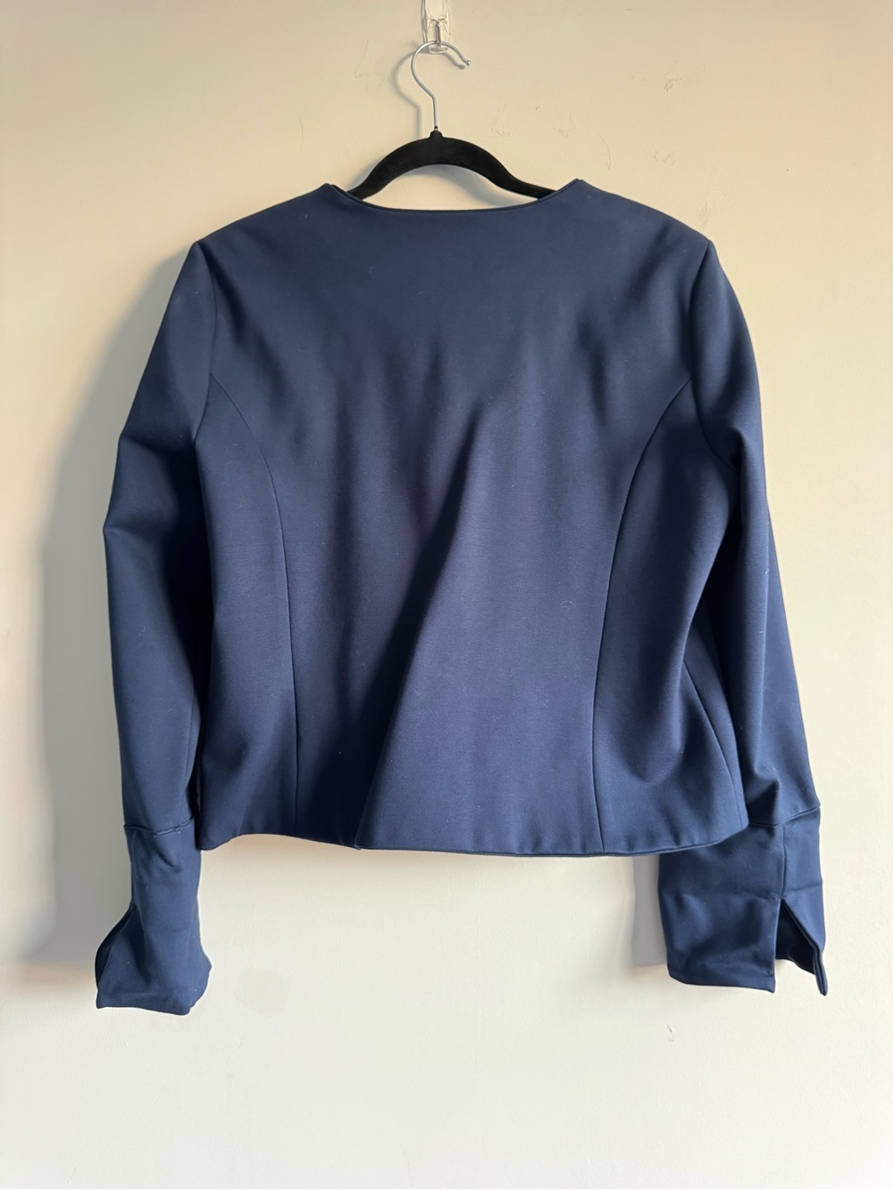 NWOT Spanx Lady Bomber Blazer Navy Blue Formal Casual Button Down Stretch Jacket - Picture 3 of 5